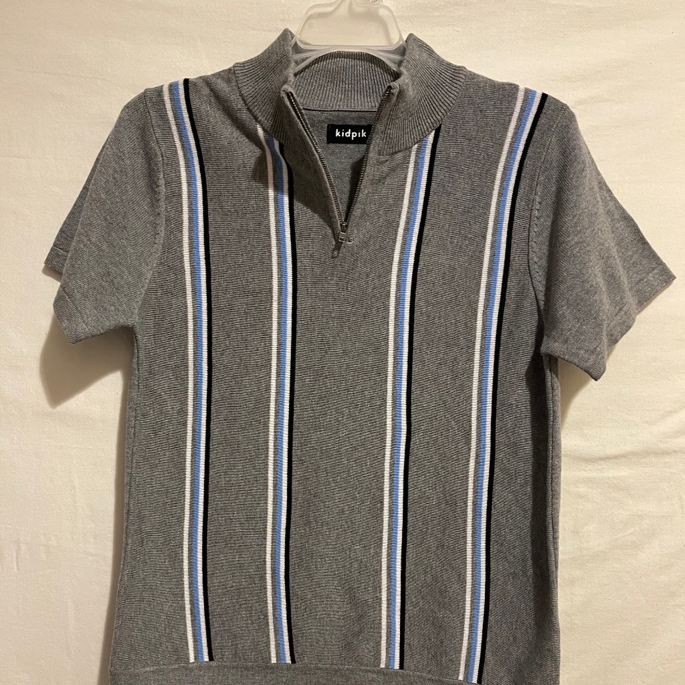 Zip Neck Stripe Sweater